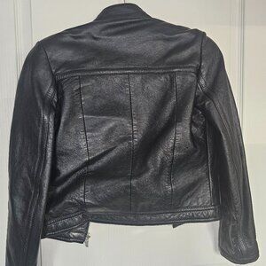 Jeffrey Rogers Black Leather Jacket Size 10
